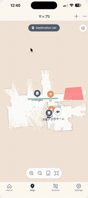 設定行走路線與經由點（Kachaka Pro） App 操作示範（步驟 2）
